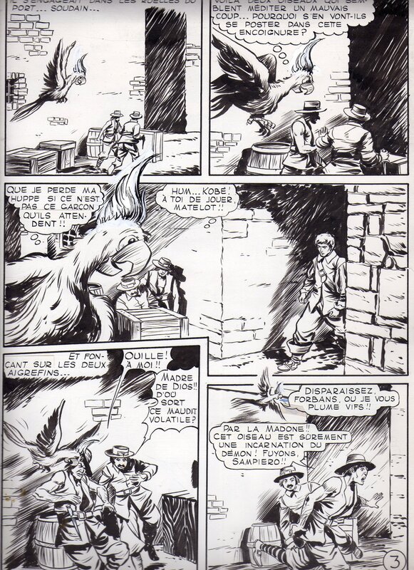 Pedro Alférez González, Anciens galériens devenus corsaires, planche 3 - Brik n°3, (Mon Journal), 1958 - Comic Strip
