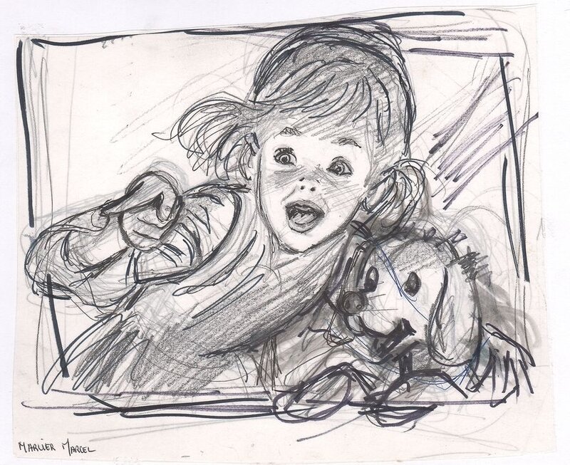 Martine et Patapouf par Marcel Marlier - Original Illustration