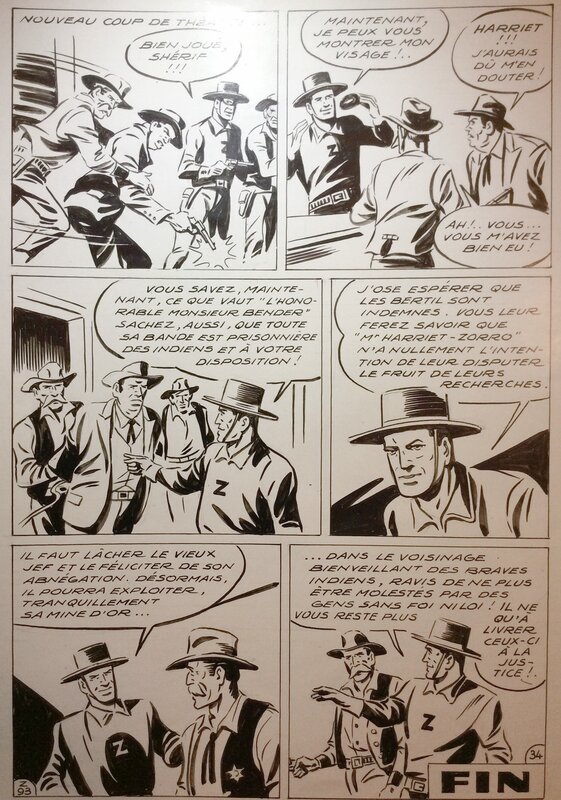 André Oulié, Moreau de Tours, Les aventures de Zorro - Justice de l'ouest - Planche originale