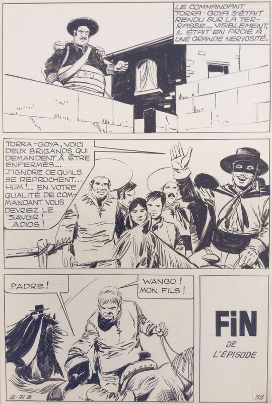 L'ombre de Zorro par Jean Pape - Planche originale