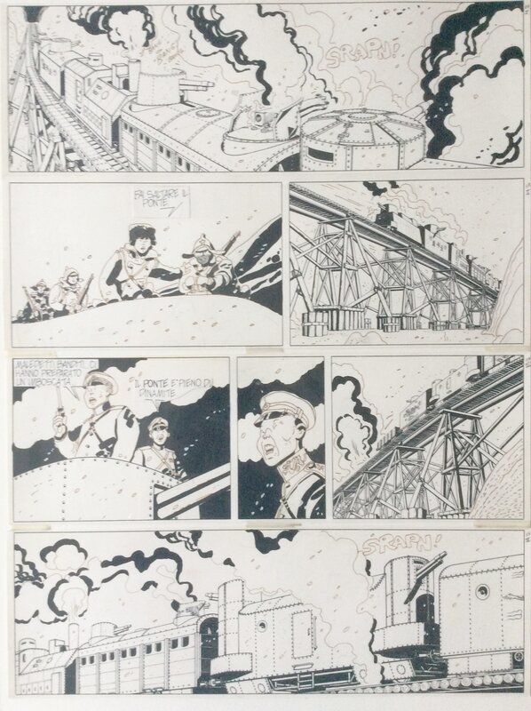 Hugo Pratt, Corto Maltese en Sibérie - Planche originale