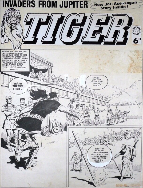 Ruggero Giovannini, Couverture d'un numéro non identifié du magazine Tiger (Fleetway), 1964 - Original Cover