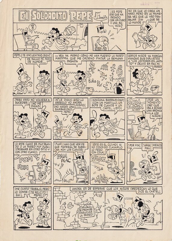 José Sanchís, El Soldadito Pepe, December 21, 1963 - Planche originale