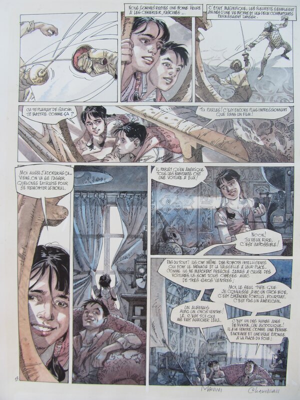 Léka et Tomas par Michel Chevereau - Planche originale