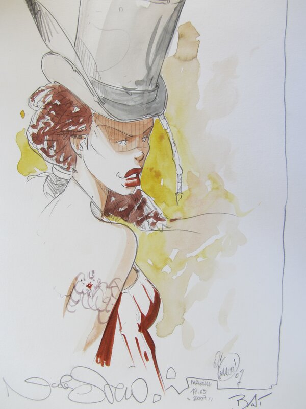 La femme au chapeau by Nicolas Otéro - Original Illustration