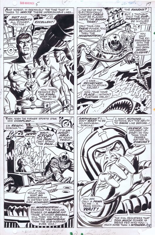 John Buscema, Frank Giacoia, 1968-09 Buscema/Giacoia: Sub-Mariner #5 p13 - Planche originale