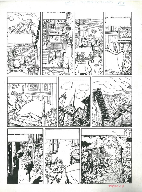 Bob De Moor, Jacques Martin, Guy Lefranc. Le repaire du loup - Planche originale