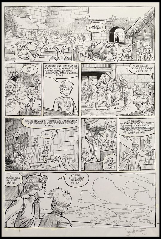 En vente - 2008 - Messire Guillaume: Terre et mère (T3): Planche 28 - Matthieu Bonhomme - Planche originale