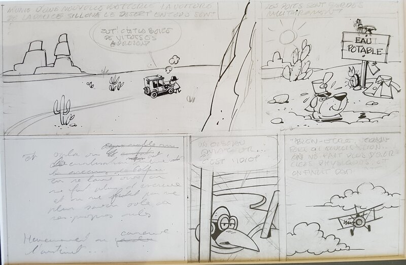 Raymond Macherot, Croquis préparatoires pour la planche 15 de l'album 