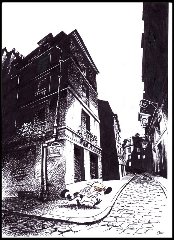 En vente - Fabrice Tarrin, 2012 - Le lémurien dans Paris - Planche originale