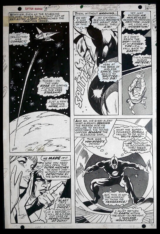 Captain MARVEL par Gene Colan - Planche originale