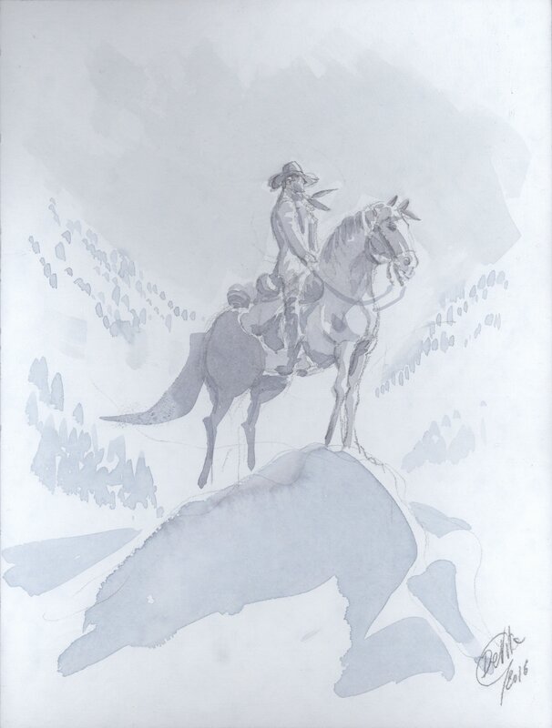 Cowboy on ice by Giulio De Vita - Sketch