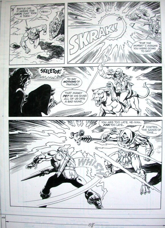 Roger McKENZIE, Adrian Gonzales, Fred Carrillo, Earl Norem, Les maitres de l'univers / Musclor / Skeletor / L'oiseau de feu - Planche originale