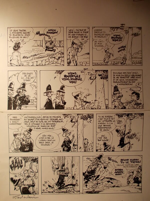 Marc Wasterlain, Le Docteur Poche, « Le Pivert Jaune pâle », planche 11, 1977. - Planche originale