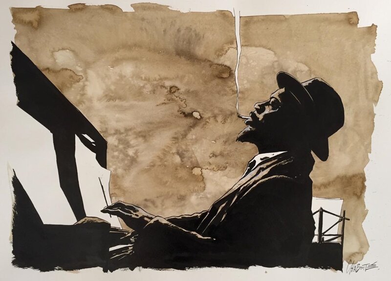 Christophe Chabouté, 2017 - Taits de jazz - Smoke - Illustration originale