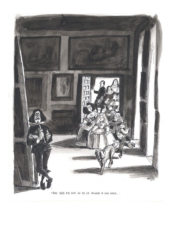 Antonio Mingote, Velázquez y Las Meninas - Illustration originale