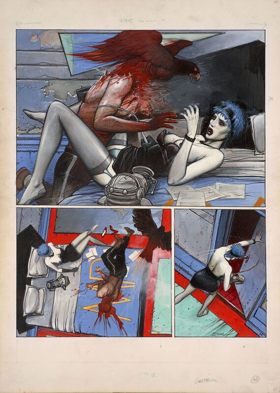 La Femme Piége par Enki Bilal - Planche originale