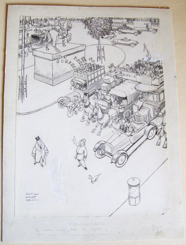 arthur Watts, Trump , pomp & circumstance - le principe d'autorité dans toute sa splendeur ! 1923 - Original Illustration