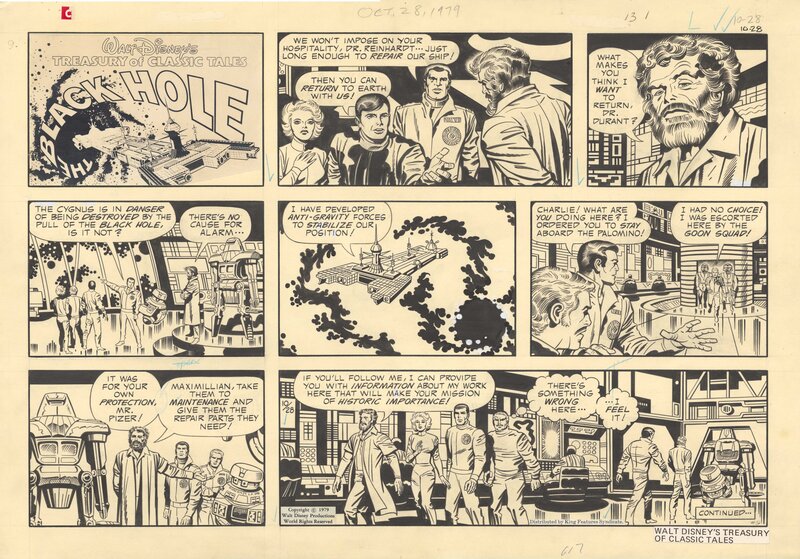 Jack Kirby, Carl Fallberg, Mike Royer, The Black Hole PL 10-28 - Planche originale