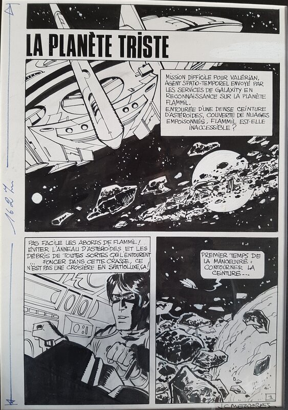 Jean-Claude Mézières, Pierre Christin, Valérian. La planète triste, planche 1 - Planche originale