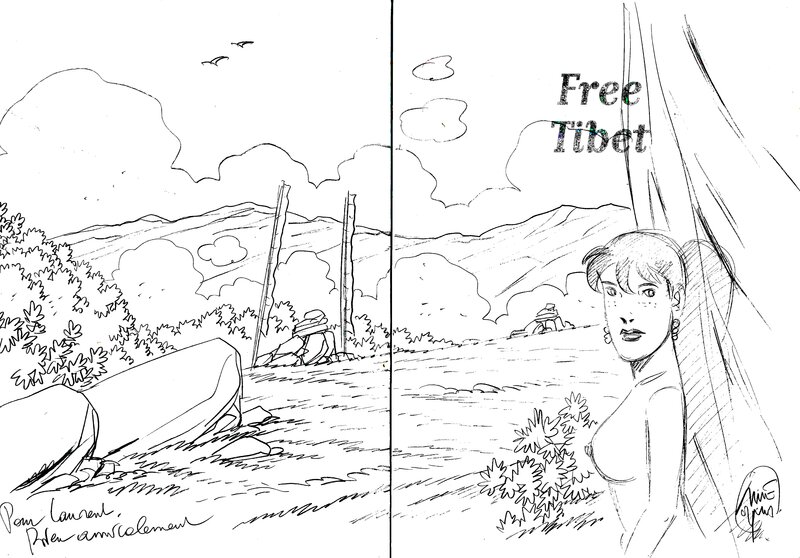 Free Tibet by André Taymans - Sketch