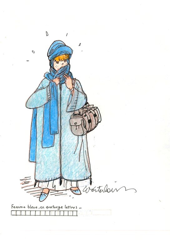 Femme bleue by Marc Wasterlain - Sketch