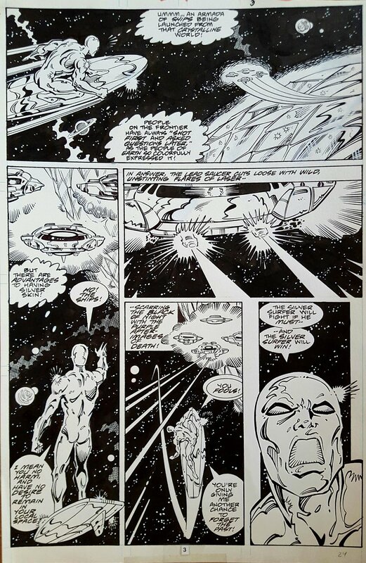 Ron Lim, Planche originale 3 - Silver Surfer - Comic Strip