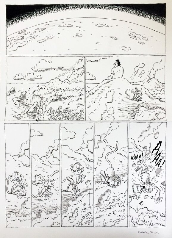 Jerom Troglodyte par Luc Cromheecke - Planche originale