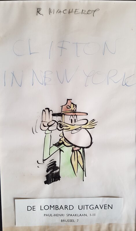 Raymond Macherot, Clifton à New York. Page de titre - Original Illustration