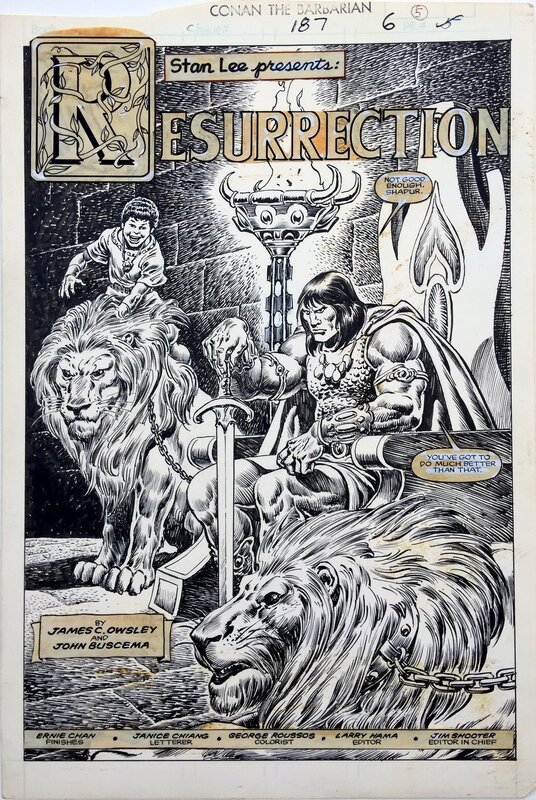 John Buscema, Ernie Chan, Conan the Barbarian #187 - Splash d'ouverture - Comic Strip