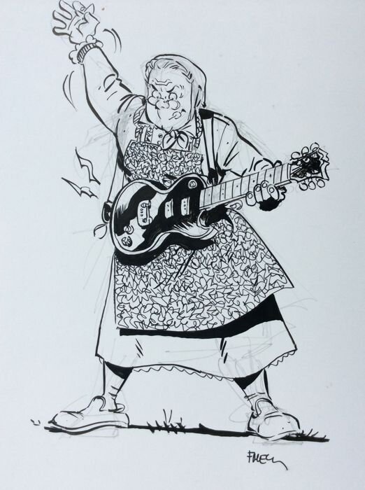 Grand-Mère Rock par Félix Meynet - Illustration originale