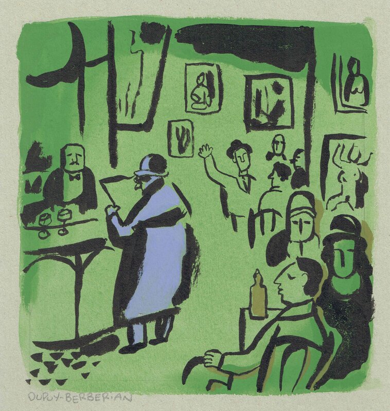 Philippe Dupuy, Charles Berberian, 1994 - Les Montparnos : Le Lapin Agile - Illustration originale