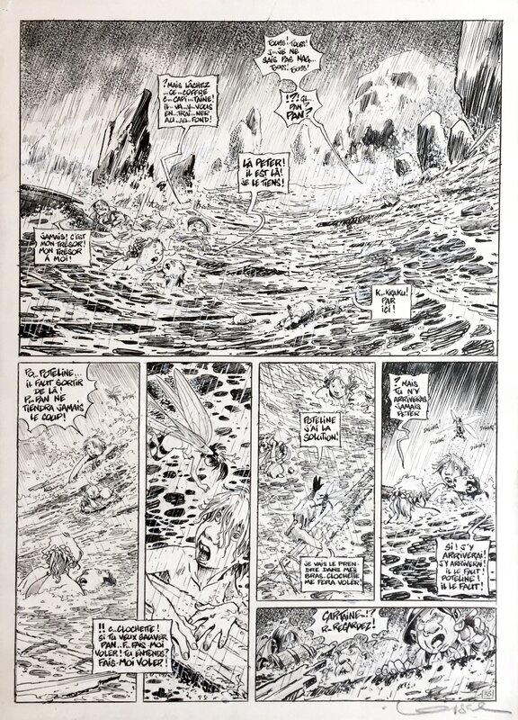 Régis Loisel, Peter Pan - Tempête planche 35. - Planche originale