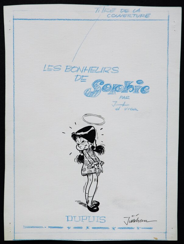 Jidéhem, Vicq, Sophie - Illustration page de titre - Les bonheurs de Sophie - Tome 3. - Original Illustration