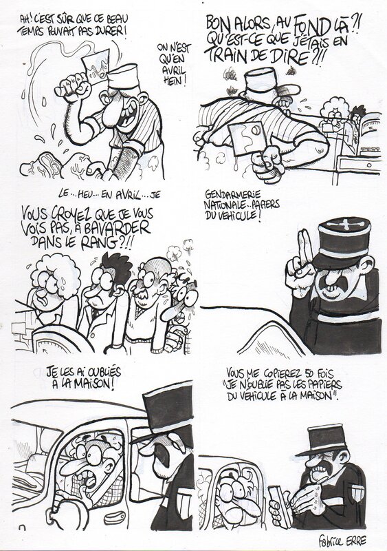 Fabrice Erre, Vie Scolaire - Planche 2 (Une année au lycée T1) - Planche originale