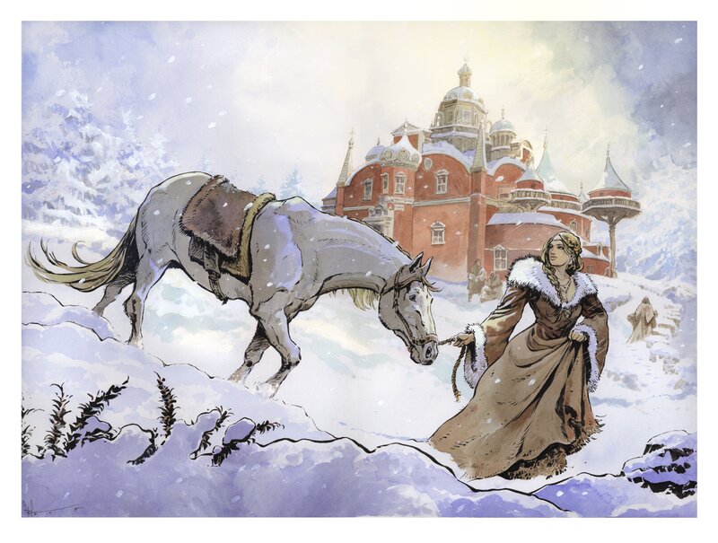 Inge dans la neige par Stefano Carloni - Illustration originale