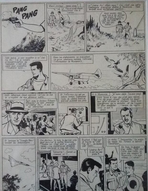 Albert Weinberg, Scene Crocodile Dan cooper - Planche originale