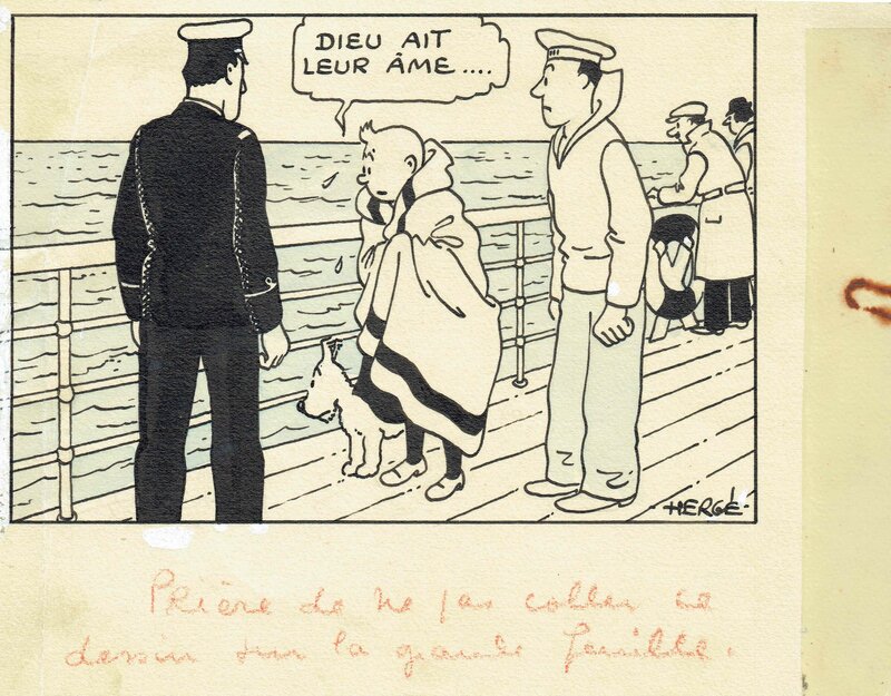 1938 - Tintin & L'Oreille Cassée © Hergé – Moulinsart * - Planche originale