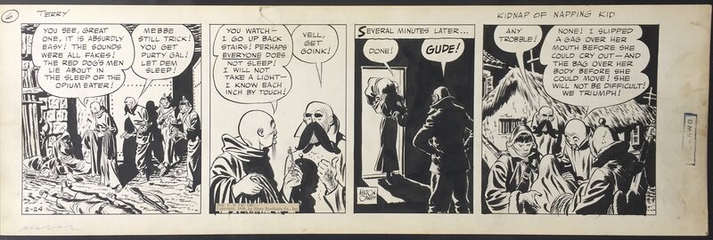 Milton Caniff, TERRY ET LES PIRATES - Un strip de 1940 - Planche originale