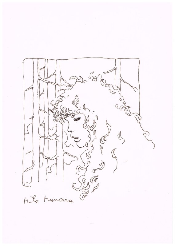 Milo MANARA disegno ineedito 1985 - Sketch