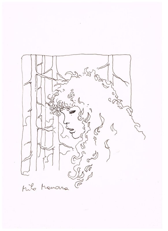 Milo MANARA disegno ineedito 1985 - Sketch