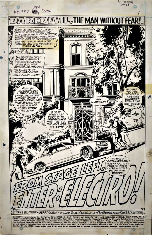Gene Colan, Tom Palmer, Daredevil  #87 slpash - Comic Strip