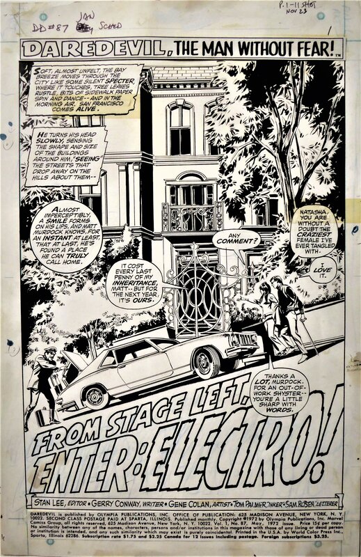 Gene Colan, Tom Palmer, Daredevil  #87 slpash - Planche originale