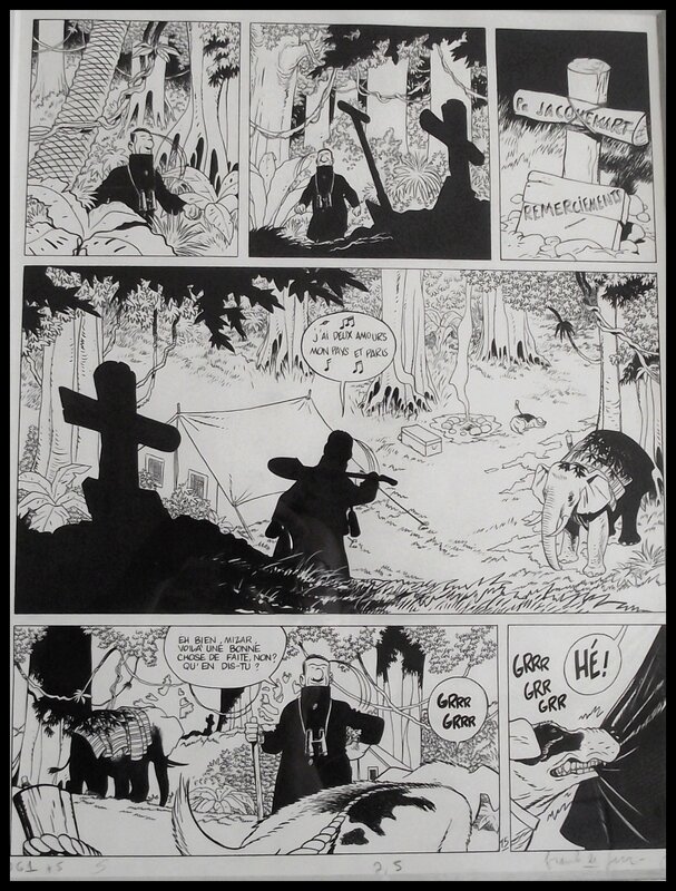 Frank Le Gall, Théodore Poussin - Le trésor du Rajah blanc - Planche originale