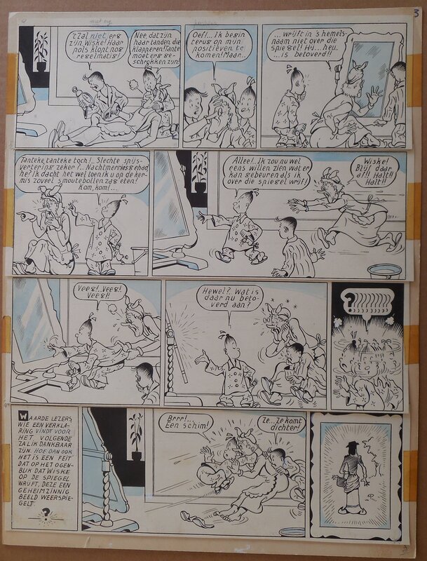 Willy Vandersteen, De koning drinkt - versie 1949 - Planche originale
