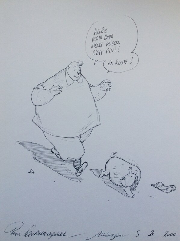 Tintin et milou par Mazan - Dédicace