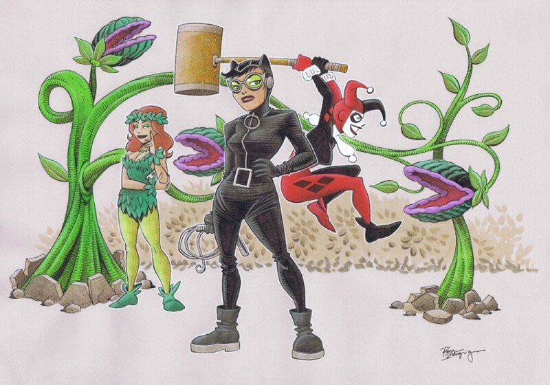 Roger Langridge, Gotham Sirens : Catwoman, Harley Quinn et Poison Ivy - Original Illustration
