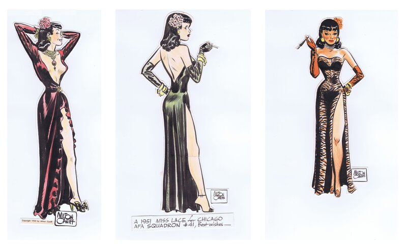 Miss Lace x 3 by Milton Caniff - Illustration originale