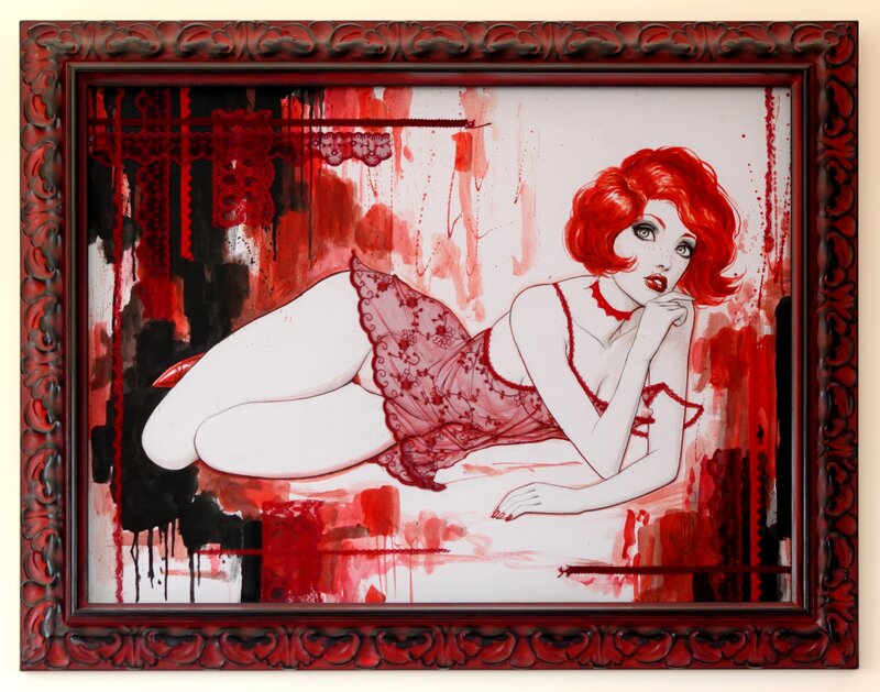 Ledroit Belles de Nuit La Petite Nuisette Rouge Illustration originale