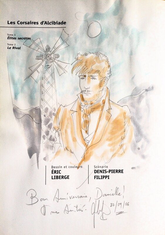 Eric Liberge, Dédicace Les Corsaires d'Alcibiade - T2 - Sketch